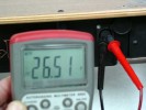 Step Two :: With the voltmeter set to DC, insert the red voltmeter lead into the battery port number marked 1, and the black voltmeter lead into the battery port marked 2. You should get a reading of between 24 and 27 volts. Be sure the battery pack is fully charged before you perform this test. 